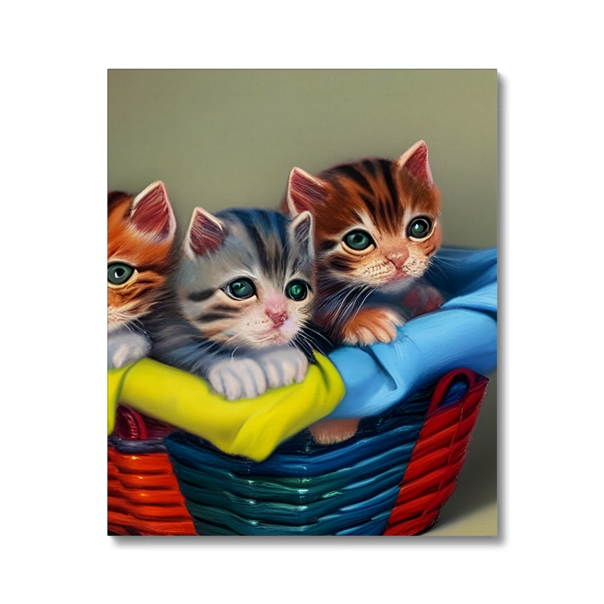 Cute Kittens In A Basket Canvas Prodigi