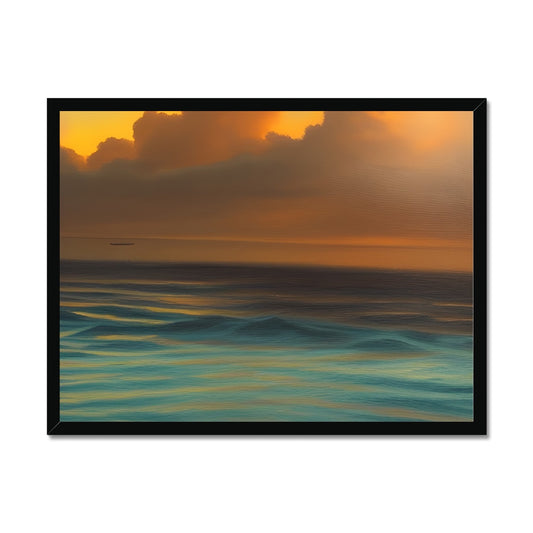 Red Sky Over Turquoise Ocean Framed Print Prodigi