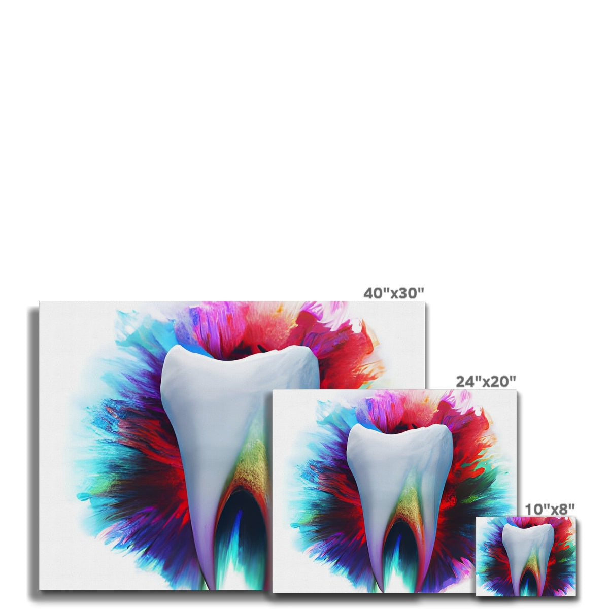 Watery Colours around a Tooth Canvas Prodigi