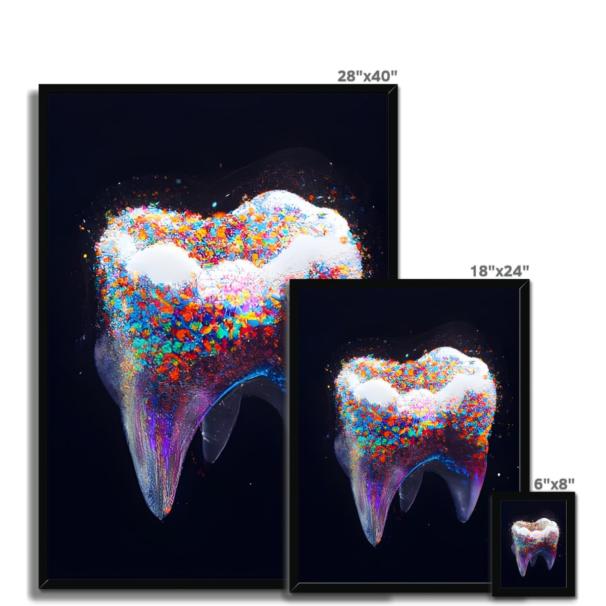 Tooth with Colour Sprinkles Framed Print Prodigi