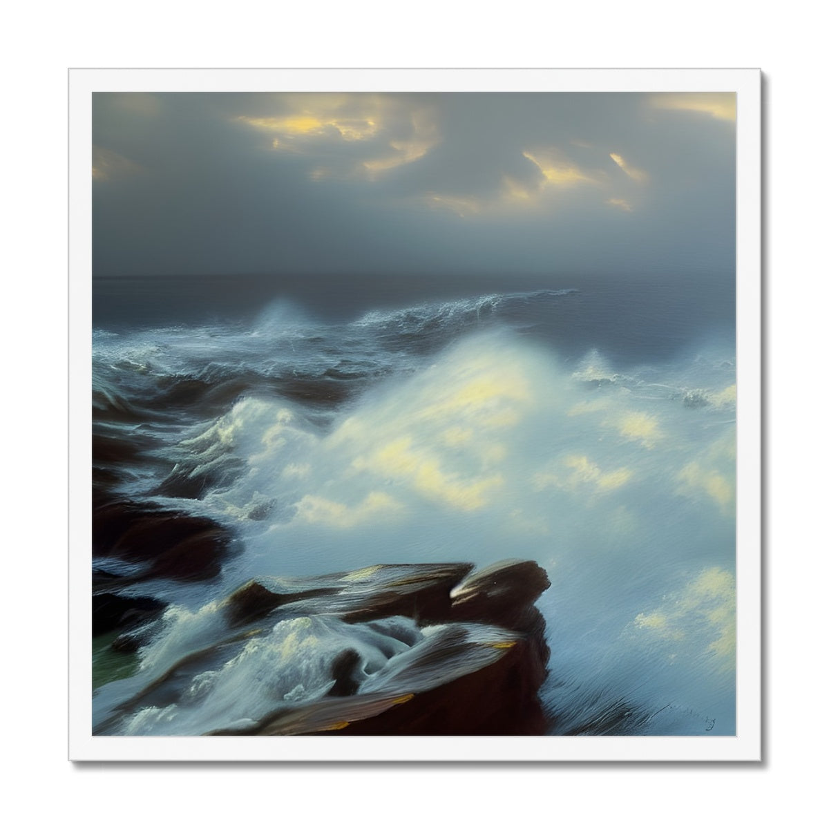 Cliffs Versus  Ocean Framed Print Prodigi