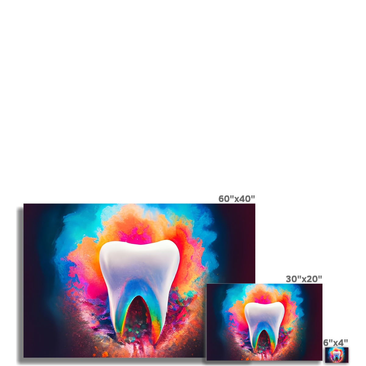 Tooth in Front of a Colour Explosion Fine Art Print Prodigi