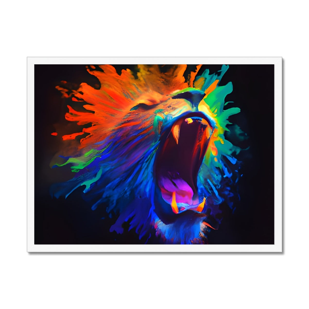 Lions Rainbow Roar Framed Print Prodigi