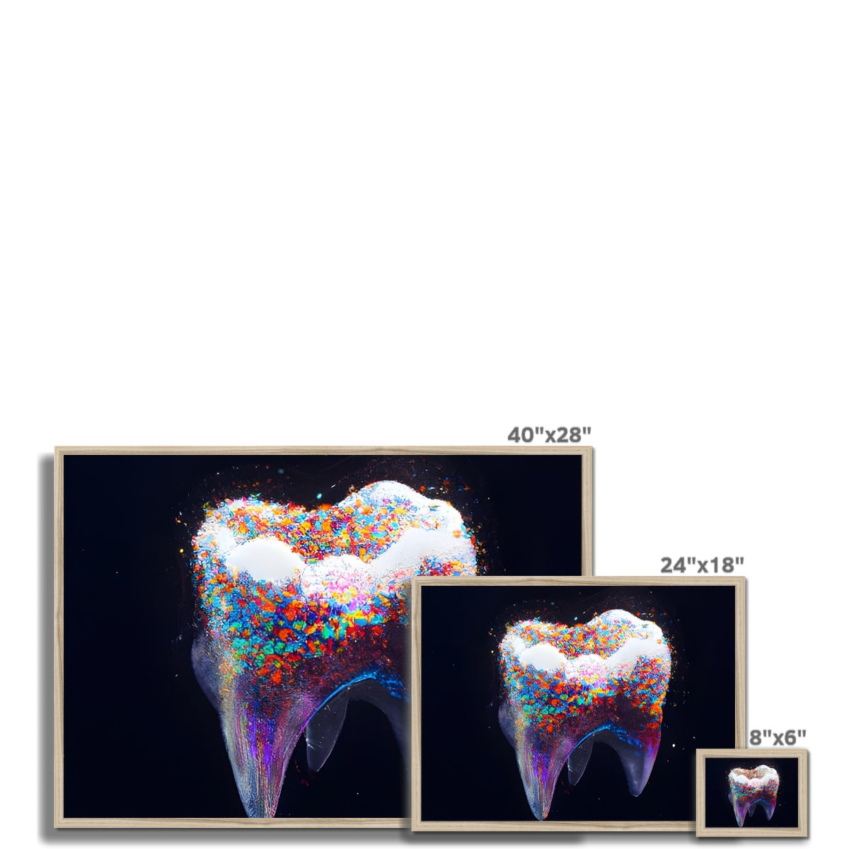 Tooth with Colour Sprinkles Framed Print Prodigi