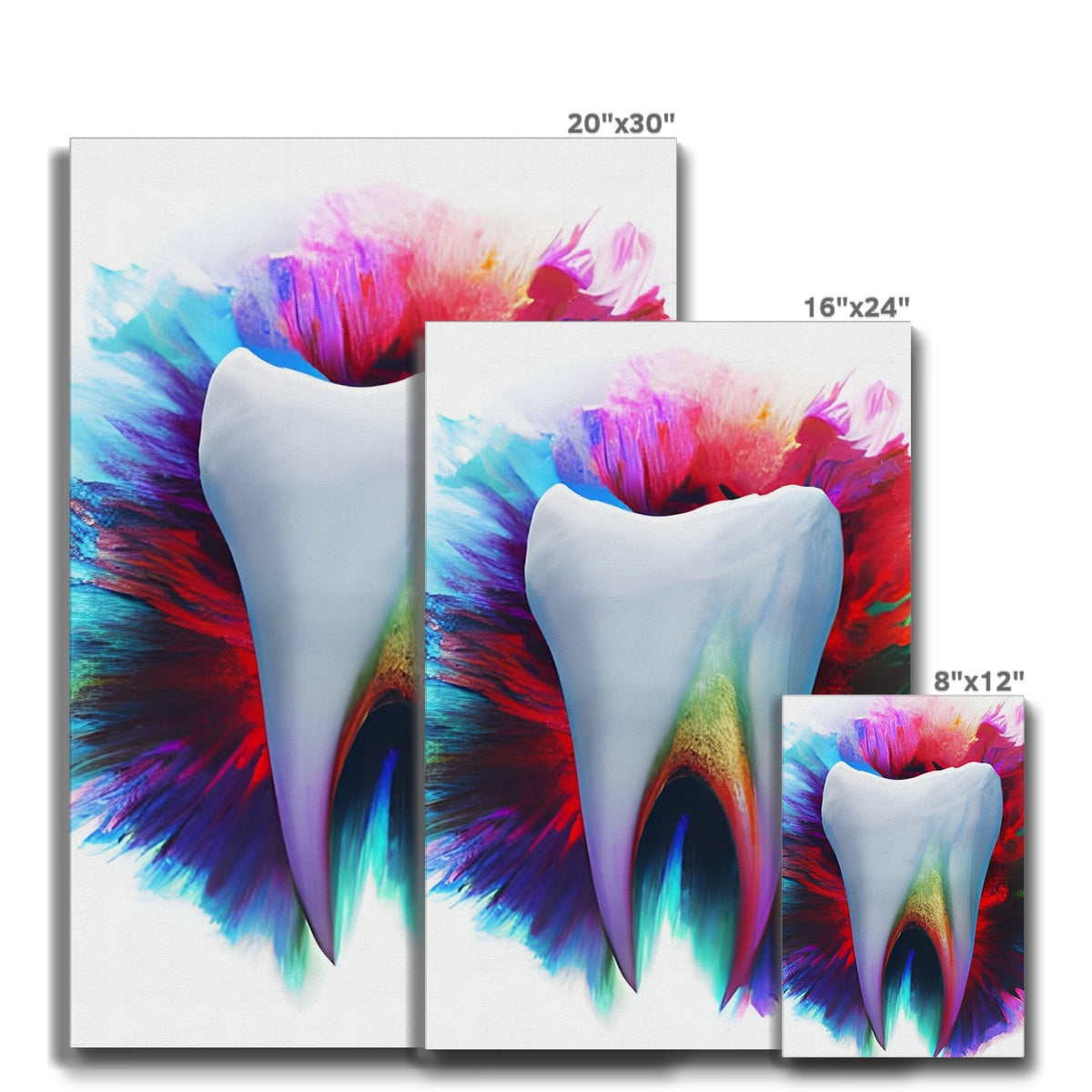 Watery Colours around a Tooth Eco Canvas Prodigi