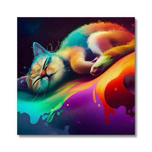 Surfing Lazy Cat Canvas Prodigi