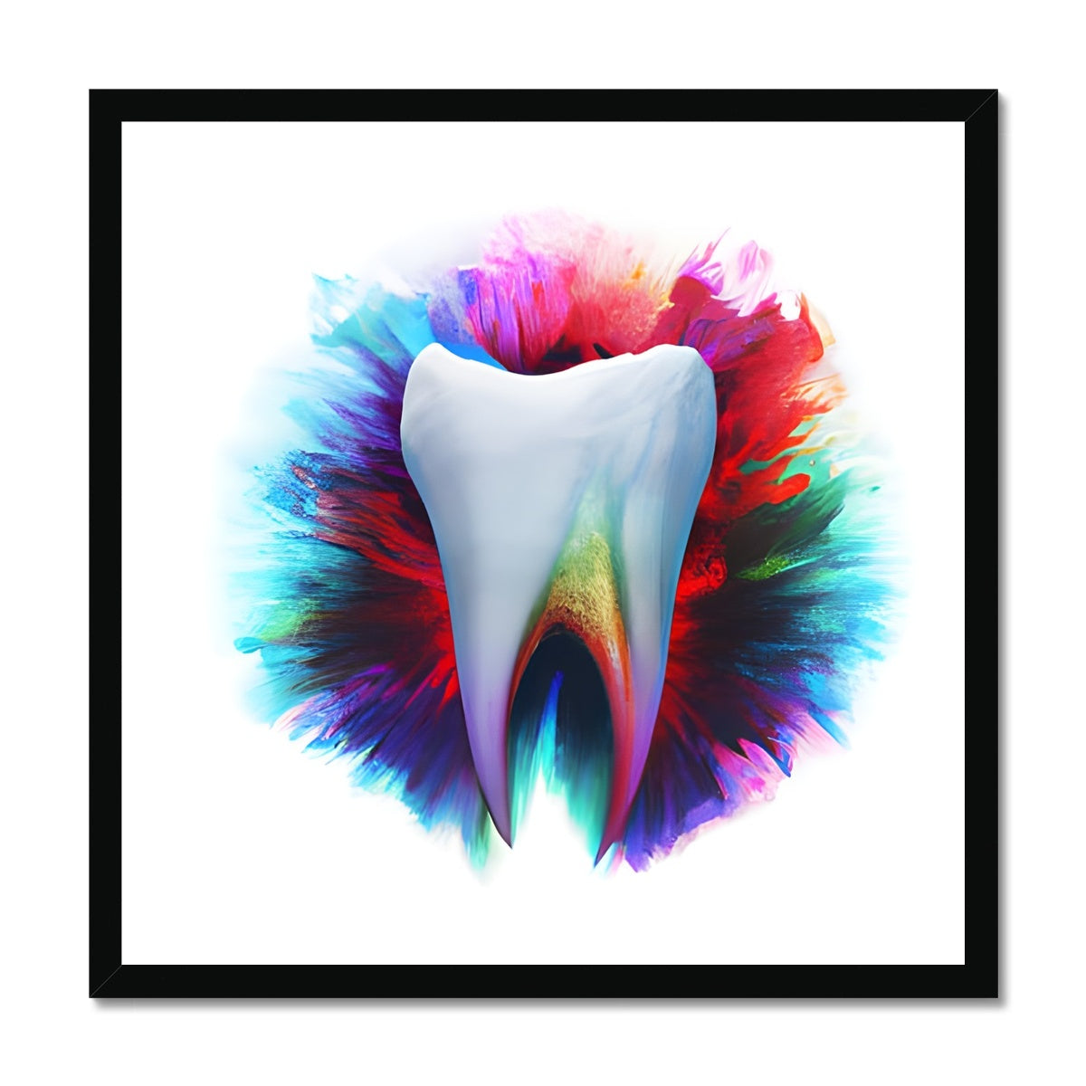 Watery Colours around a Tooth Framed Print Prodigi