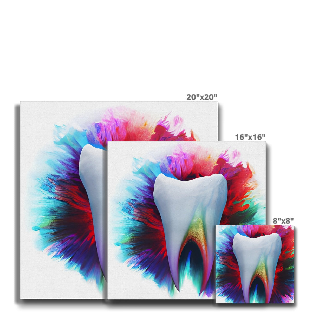 Watery Colours around a Tooth Eco Canvas Prodigi