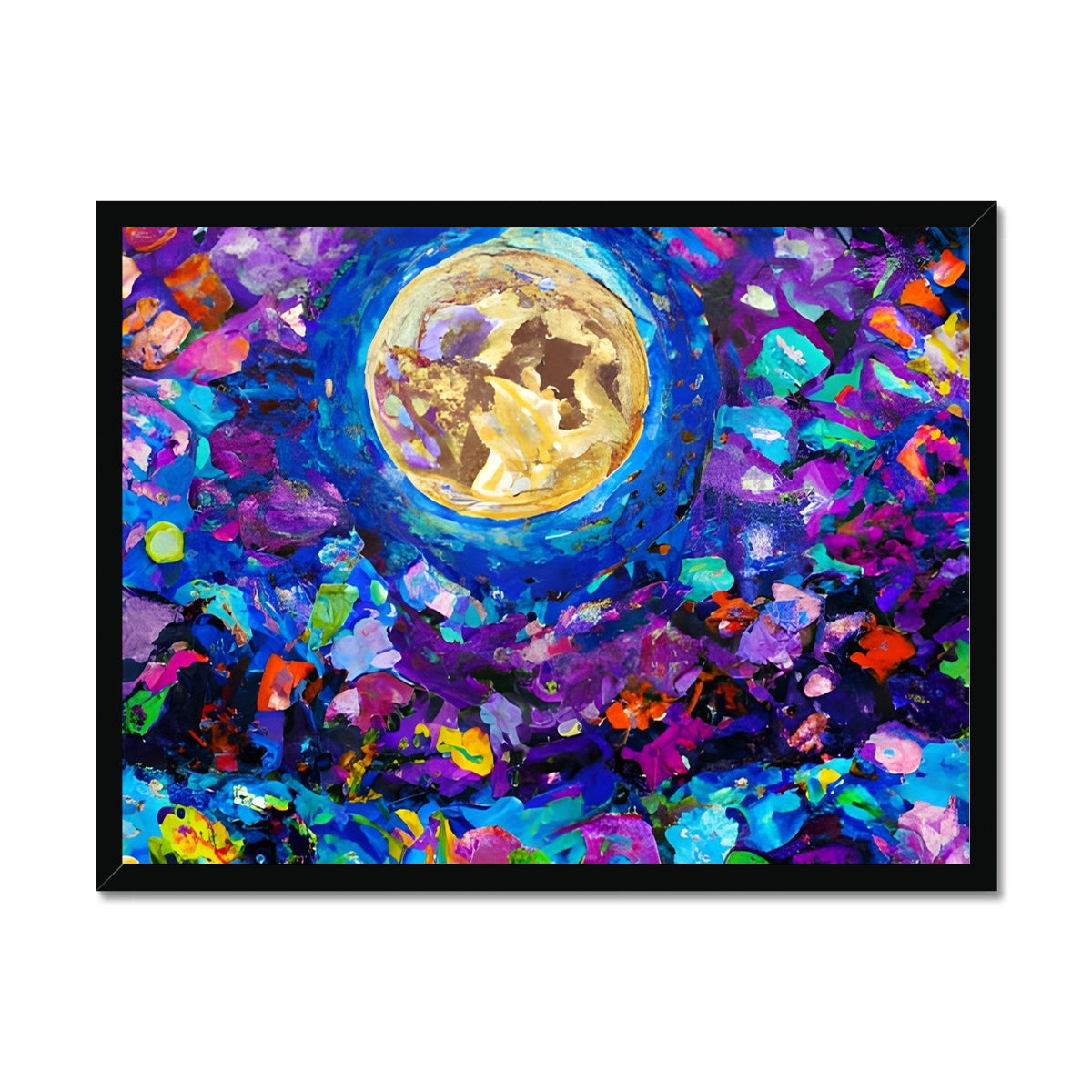 Moon in Flower Field Framed Print Prodigi