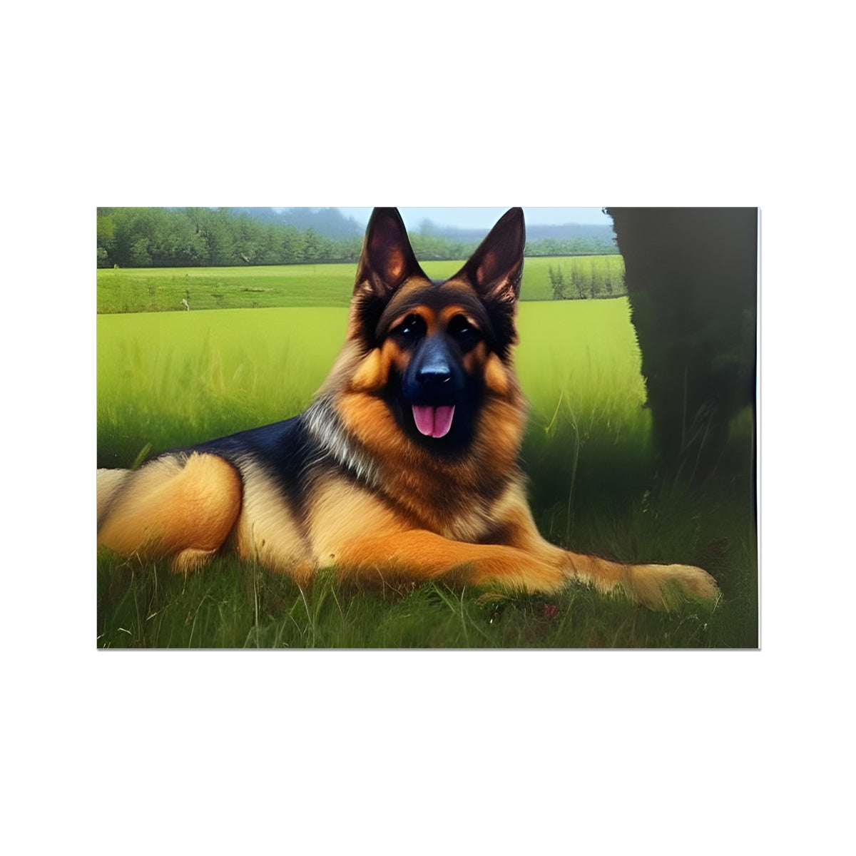 Dog Laying in a Field Fine Art Print Prodigi