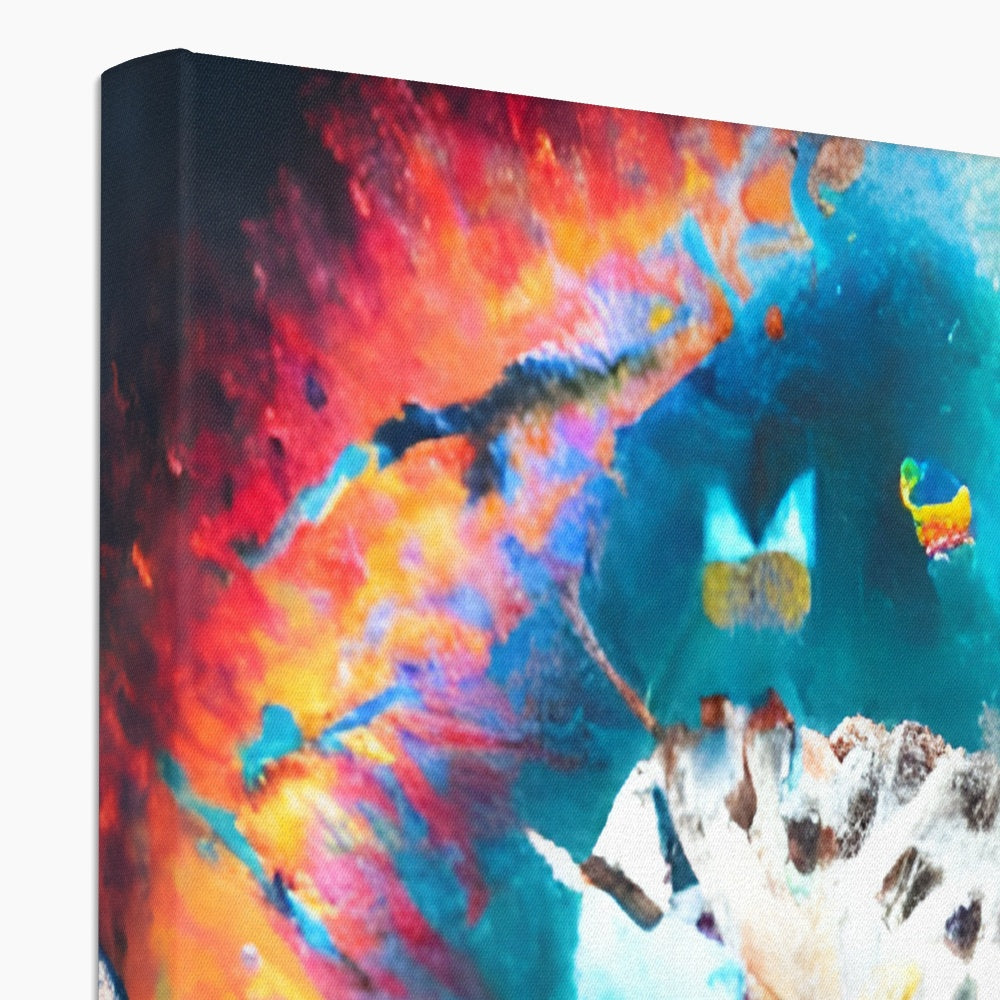 Butterflies excaping from Colour Explosion around a Tooth Canvas Prodigi