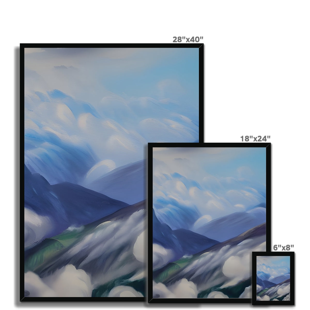 Cloudy Mountains Framed Print Prodigi