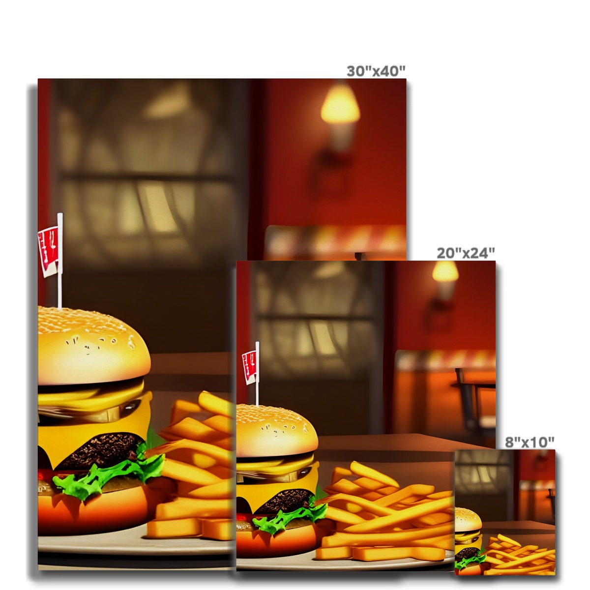 Burger & Fries Combo Canvas Prodigi