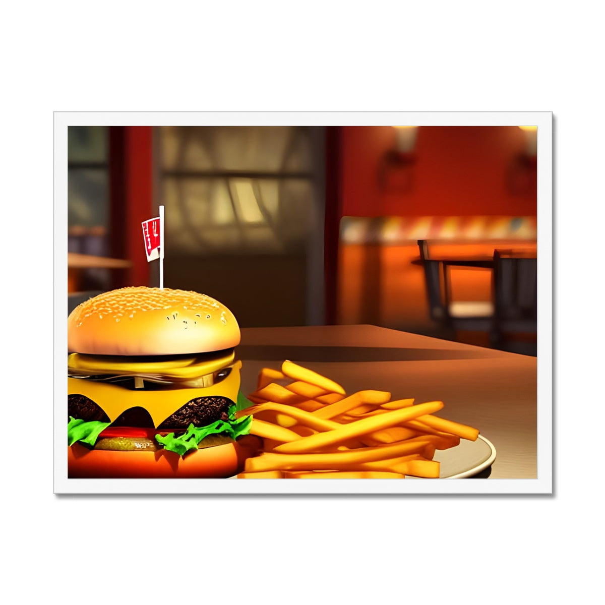 Burger & Fries Combo Framed Print Prodigi