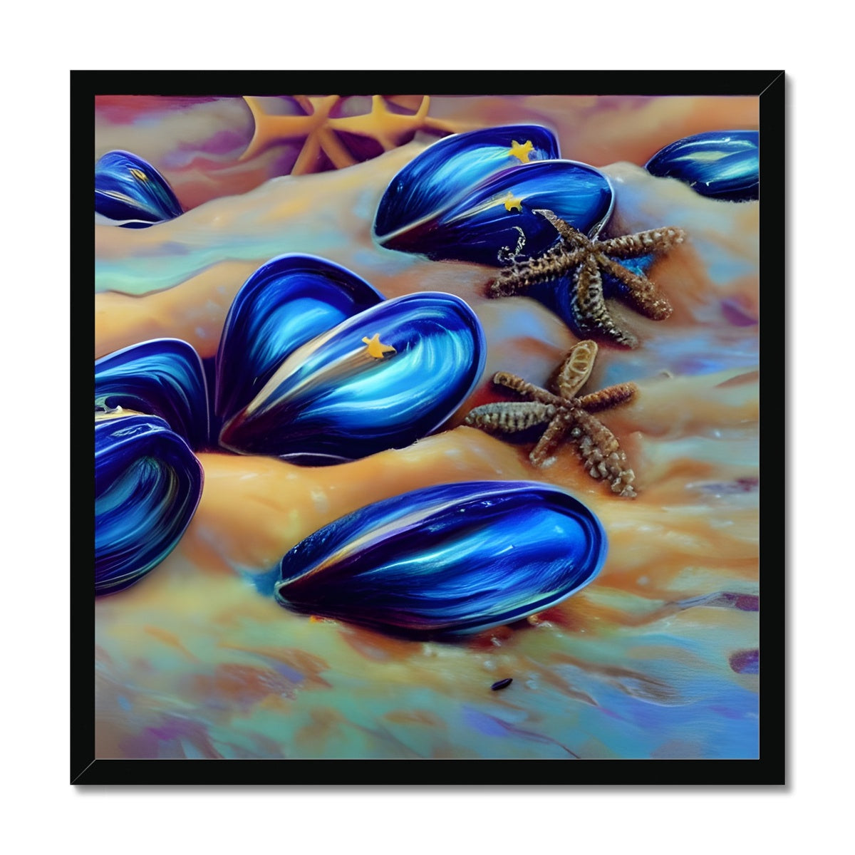 Beautiful Mussles At The Beach Framed Print Prodigi