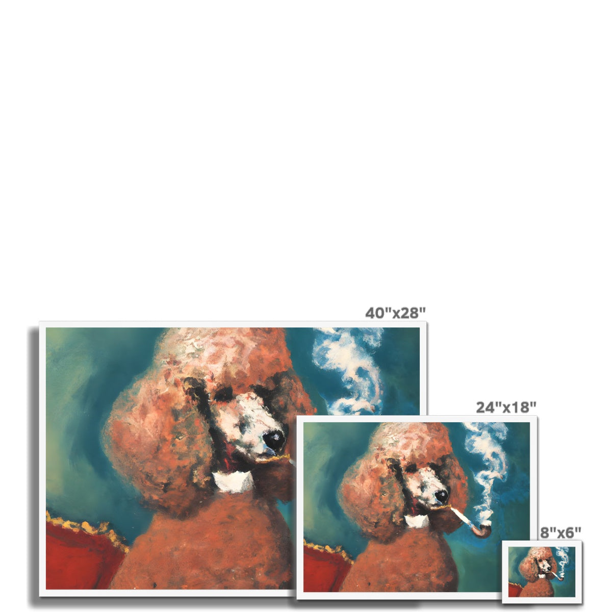 Smoking Poodle Framed Print Prodigi