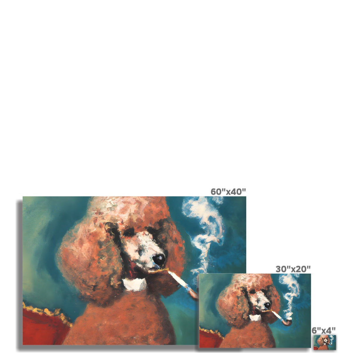 Smoking Poodle Fine Art Print Prodigi