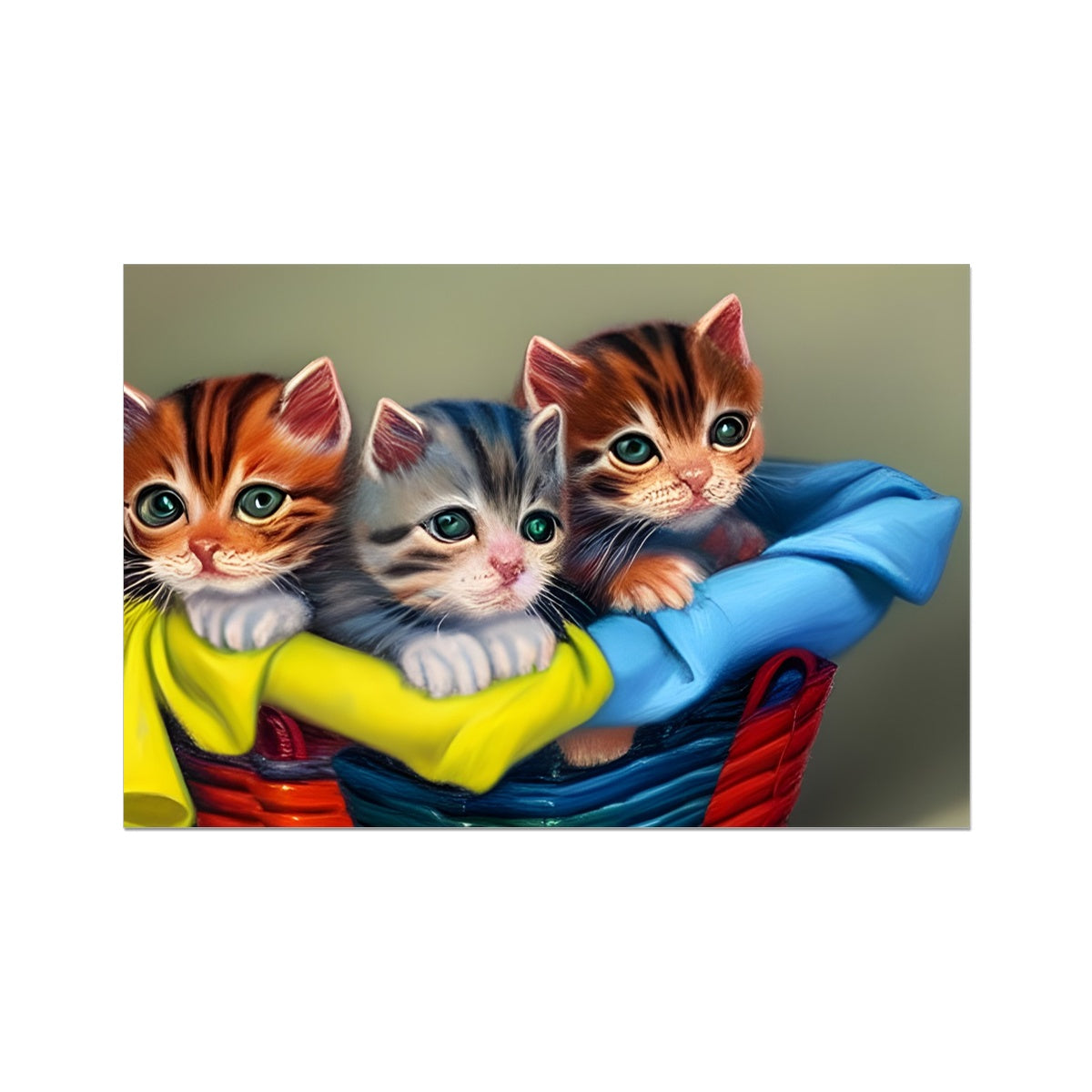 Cute Kittens In A Basket Fine Art Print Prodigi