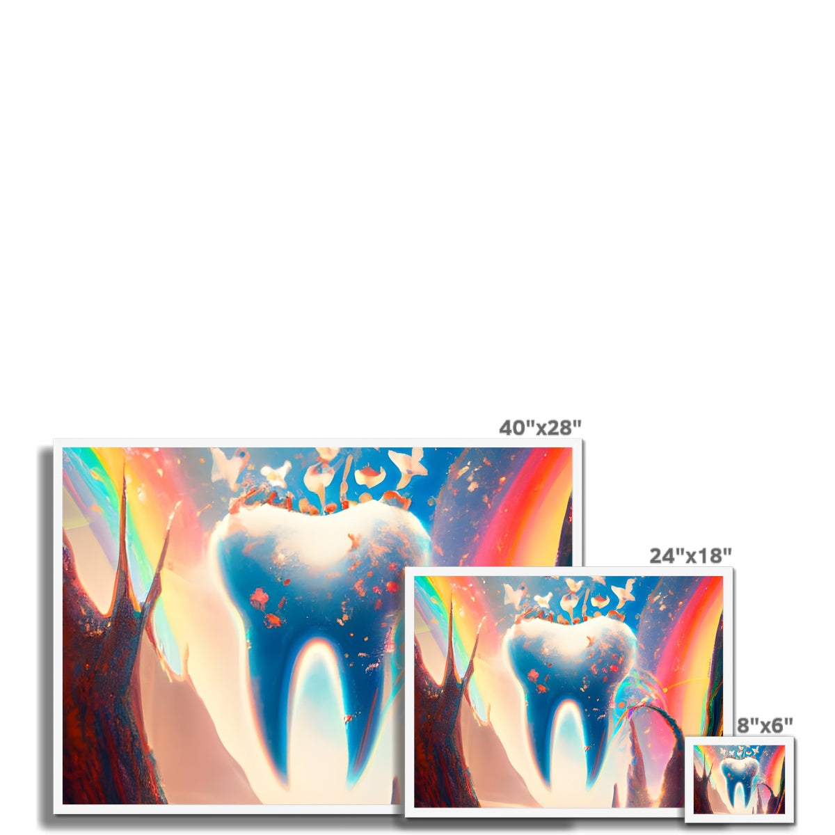 Tooth in Rainbows Framed Print Prodigi